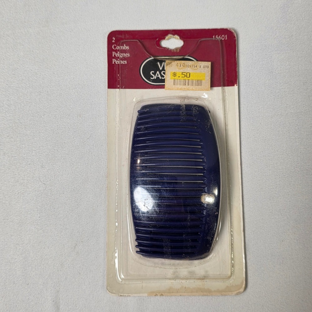 Vidal Sassoon Hair Combs Women Large Navy Blue 2 Count Vintage 1998 15601